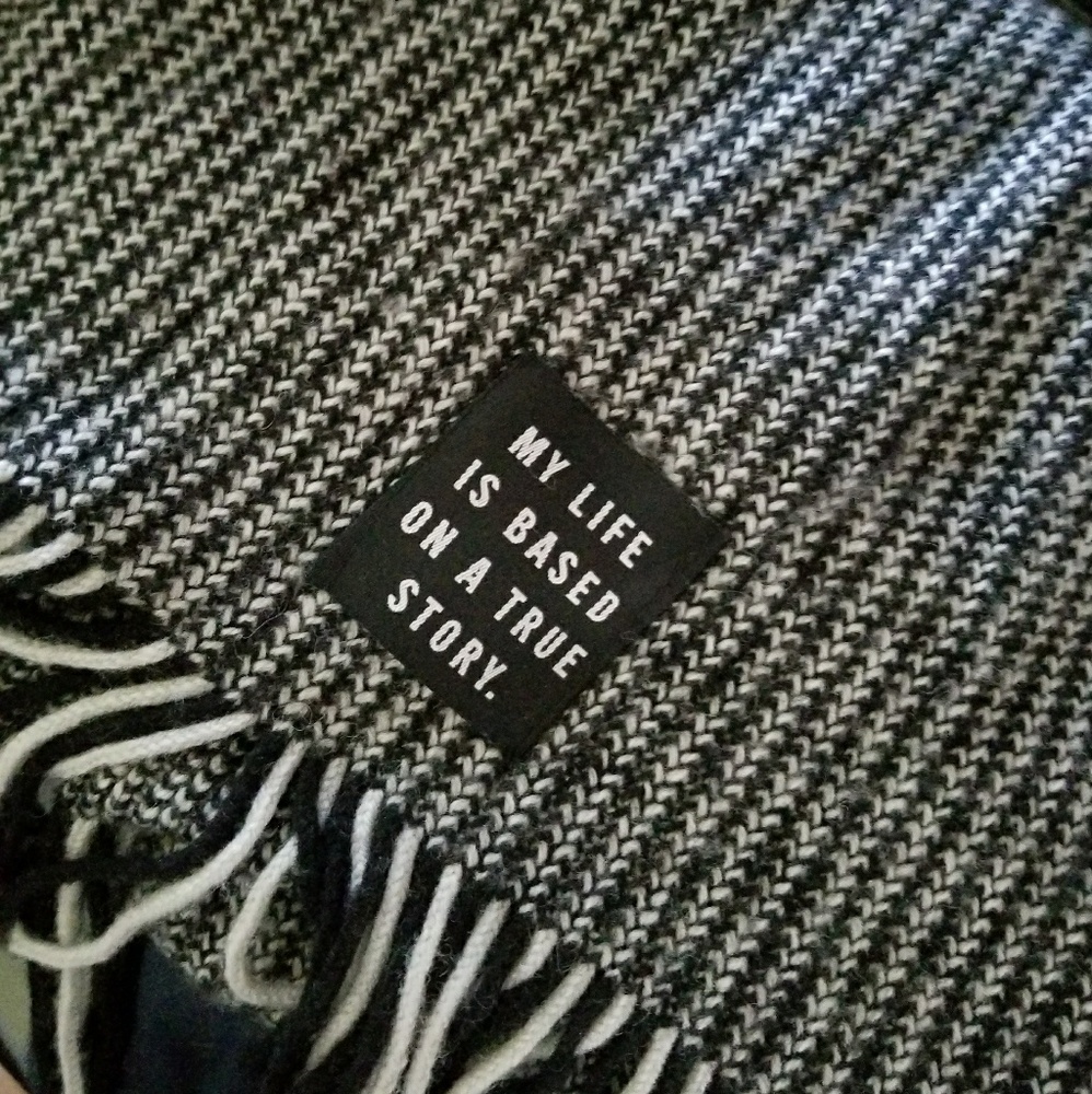 HM Black and White Scarf - My life is a True Story